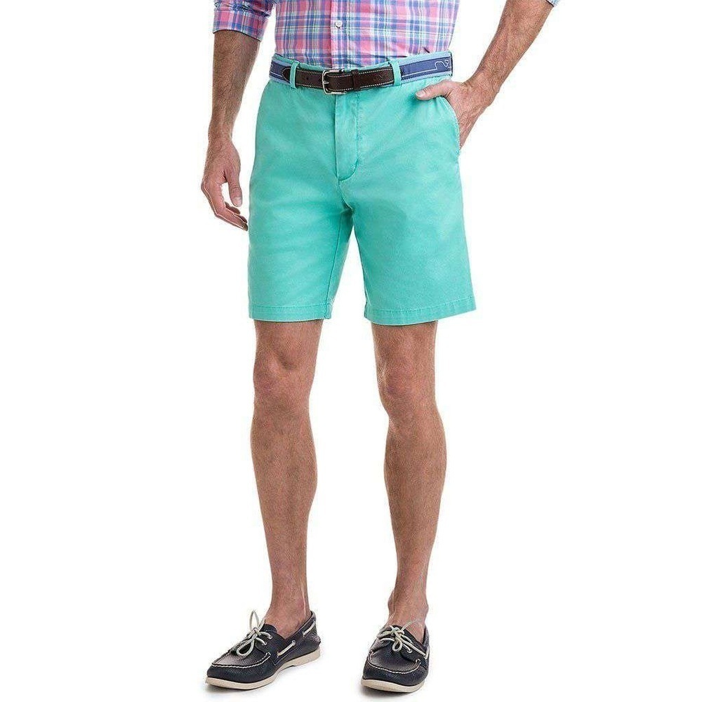 NWT Vineyard Vines Mens Shorts size 28 Green Antigua 9” Stretch Breaker Solid